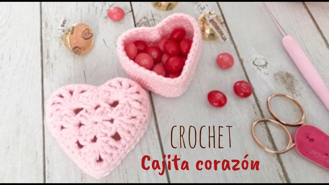 😍🌺🎀Hermosa cajita en forma de corazon a crochet😍🌺🎀 tutorial paso a paso