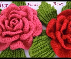 😍🌺🎀Hermosas rosas en 3D a crochet(Super fácil!!)😍🌺🎀 tutorial paso a paso