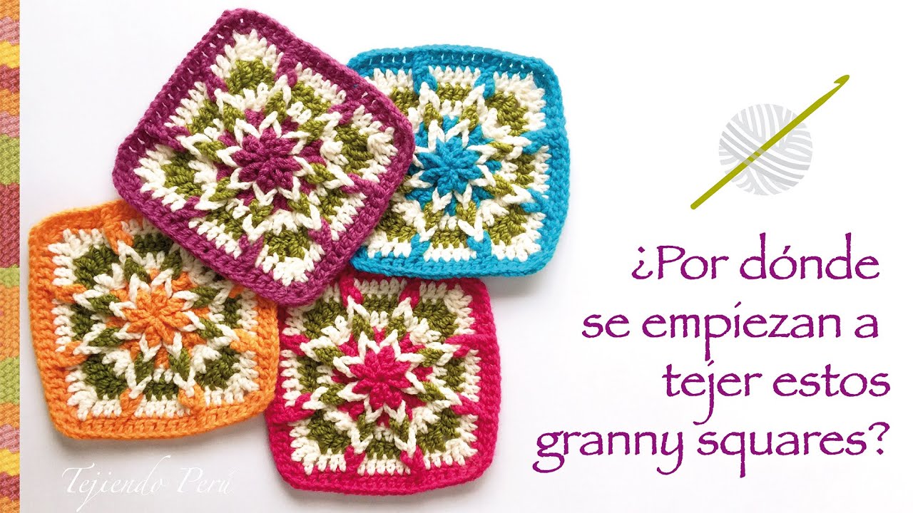 😍🌺🎀Por donde empezar a tejer estos grannys square😍🌺🎀 tutorial paso a paso