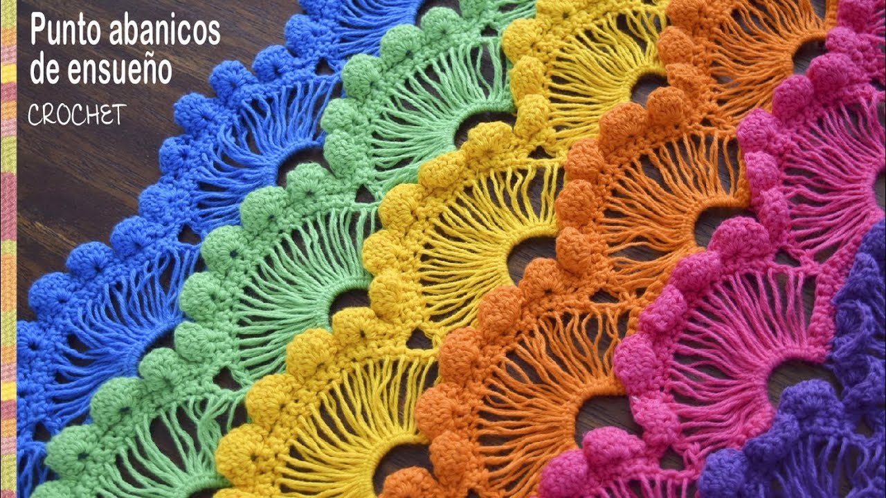 😍🌺🎀Precioso punto abanicos de ensueño a crochet😍🌺🎀 tutorial paso a paso