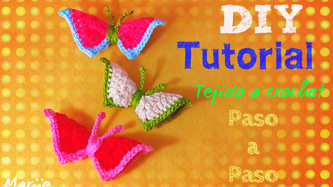 😍🌺🎀🦋Lindas mariposas decorativas a crochet🦋😍🌺🎀 tutorial paso a paso
