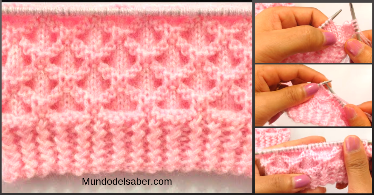 😍🌺🎀Bellísimo punto rombo en relieve para suéteres,pullover y abrigos a palillo🌺🎀 tutorial paso a paso
