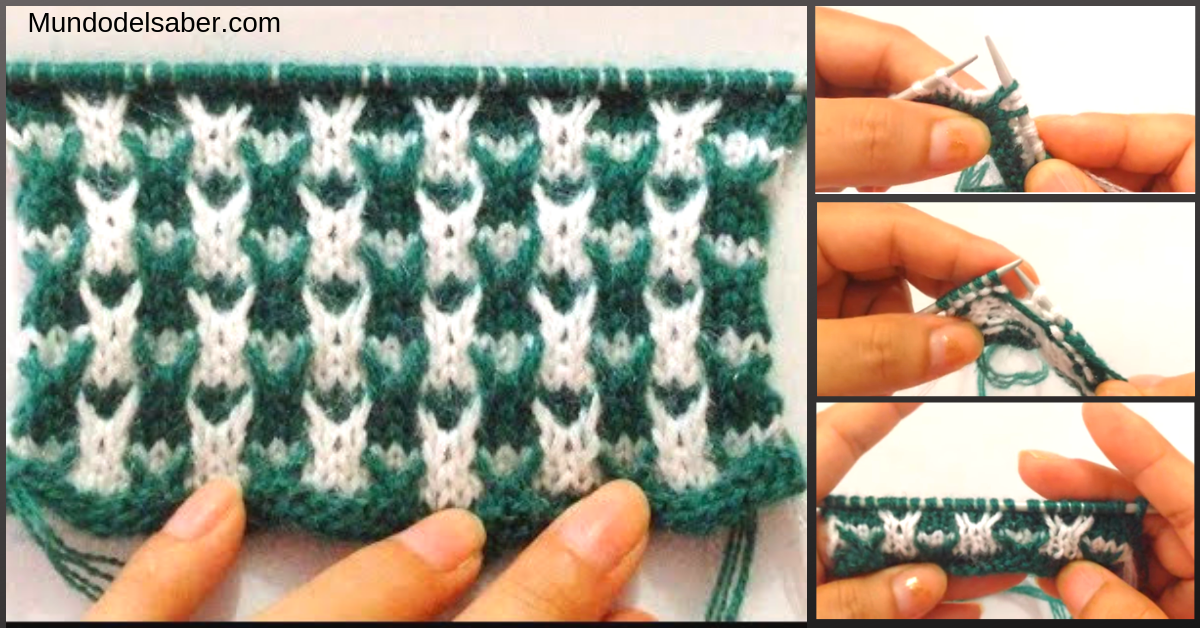 😍🌺🎀Precioso punto mariposa o moños en dos colores a palillo🌺🎀 tutorial paso a paso