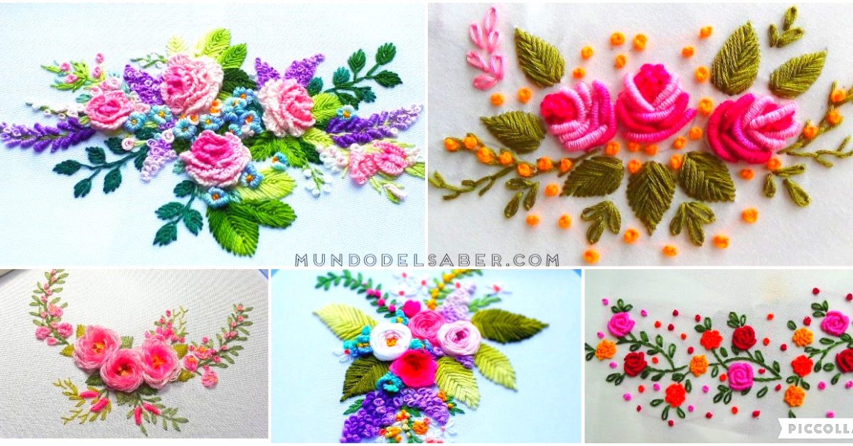 😍🌺🎀Aprende hacer bellísimos bordados de rosas😍🌺🎀 tutorial paso a paso