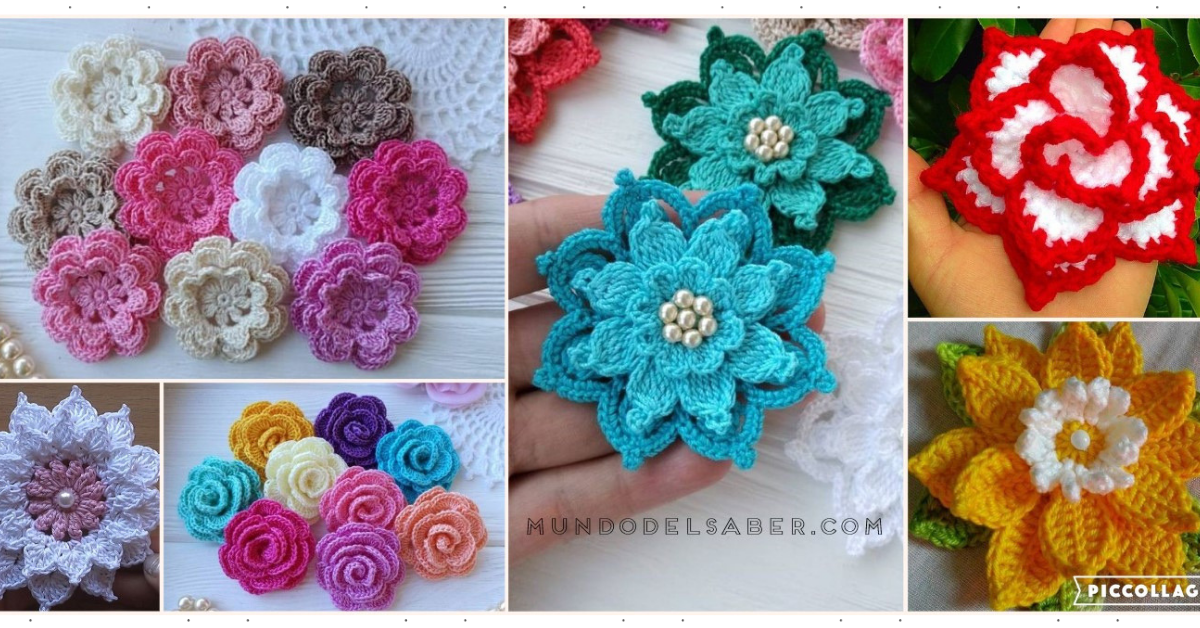 😍🌺🎀Preciosas flores decorativas a crochet🌺🎀 tutorial paso a paso