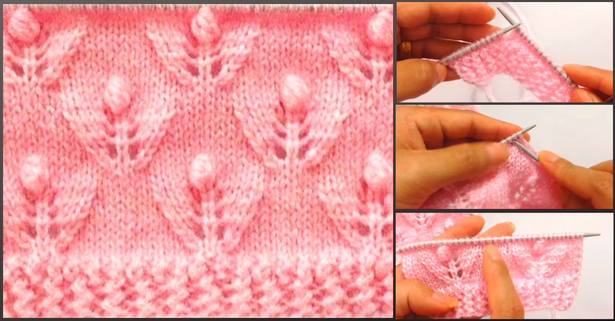 Hermoso punto flor nacida para pullover,chalecos y abrigo a palillo/tutorial paso a paso