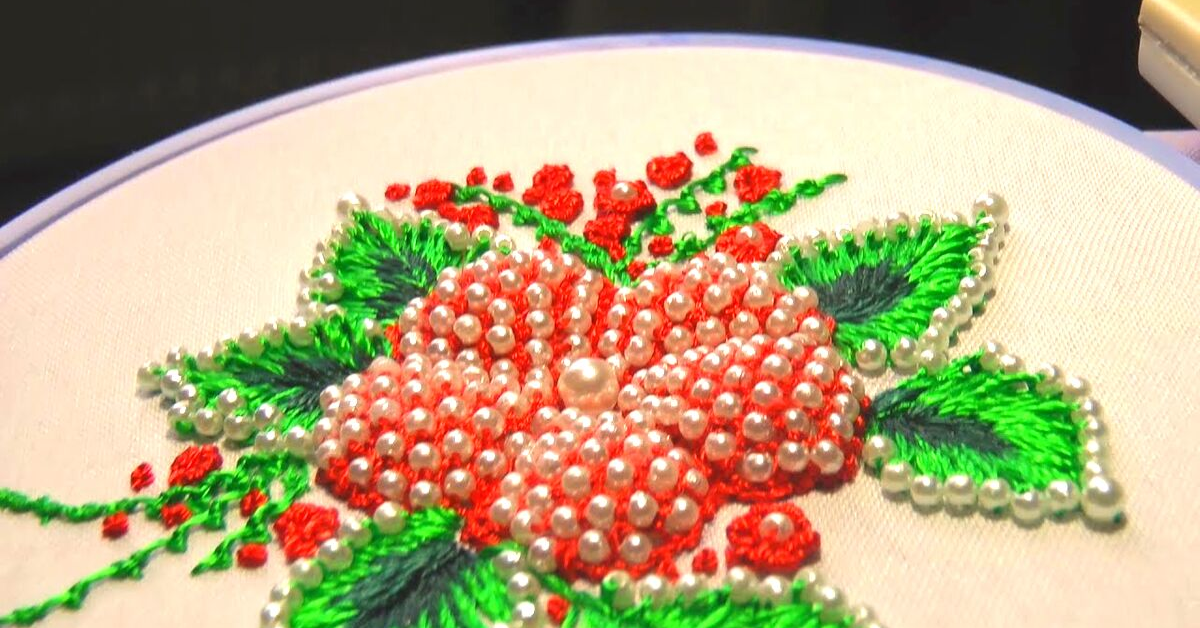 Aprende hacer hermosos bordados con perlas