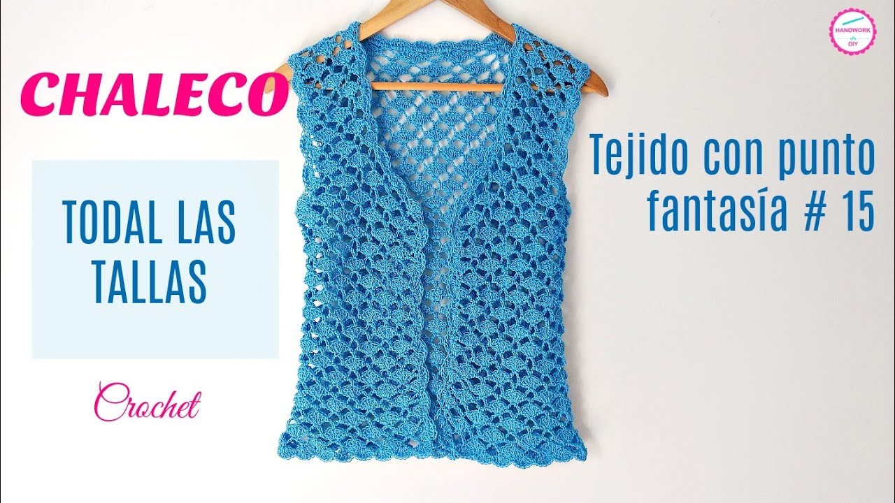 Bellisimo chaleco en punto fantasía a crochet/Curso tutorial paso a paso