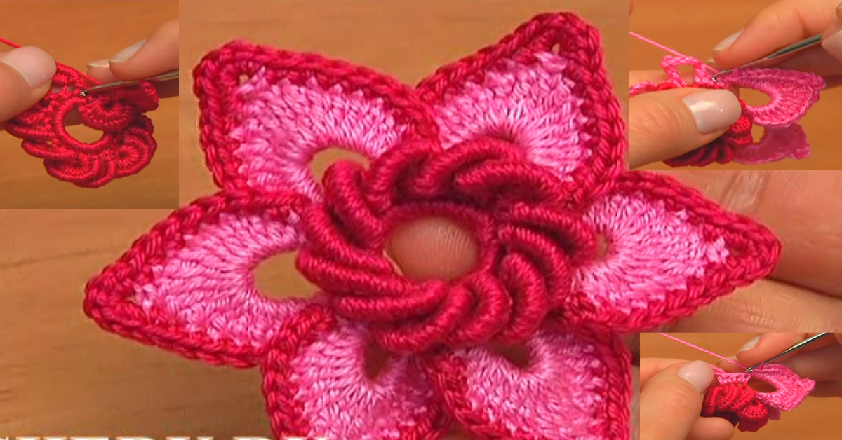 Preciosa flor en estrella tejida a crochet/Curso tutorial paso a paso