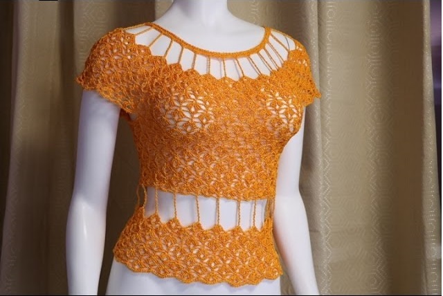 Hermosa blusa tejida a crochet/Paso a paso